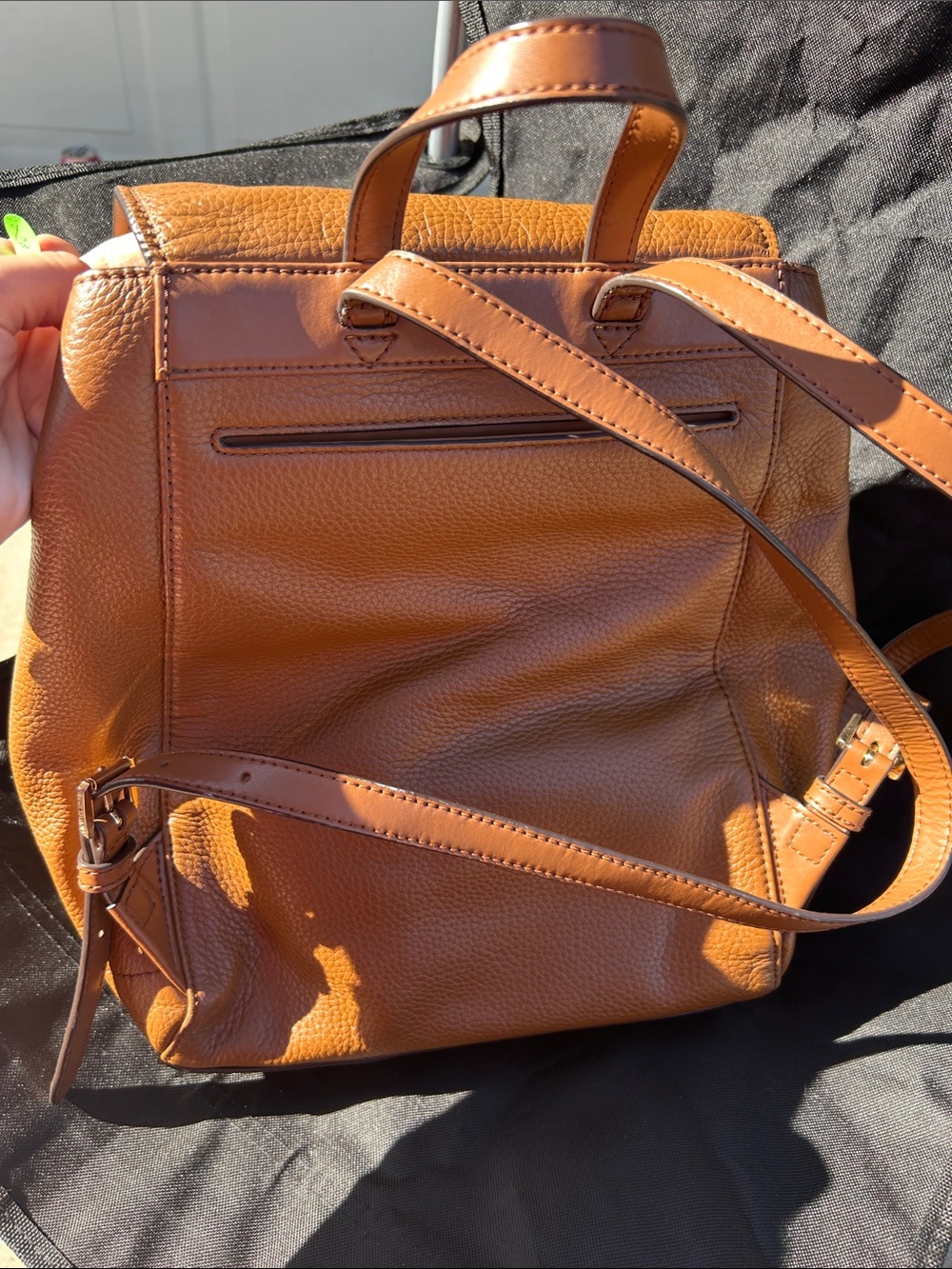 MICHAEL KORS Cognac Pebbled Leather Backpack - Picture 4 of 4